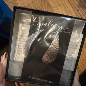 Opulenza Silver Hammered Teardrop Earrings